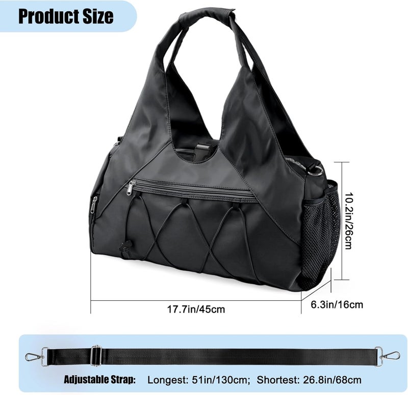 forestfish Gym Bag For Women With Yoga Mat Holder & Shoe Compartment & Wet Dry Storage Pocket & Adjustable Strap - Image 3